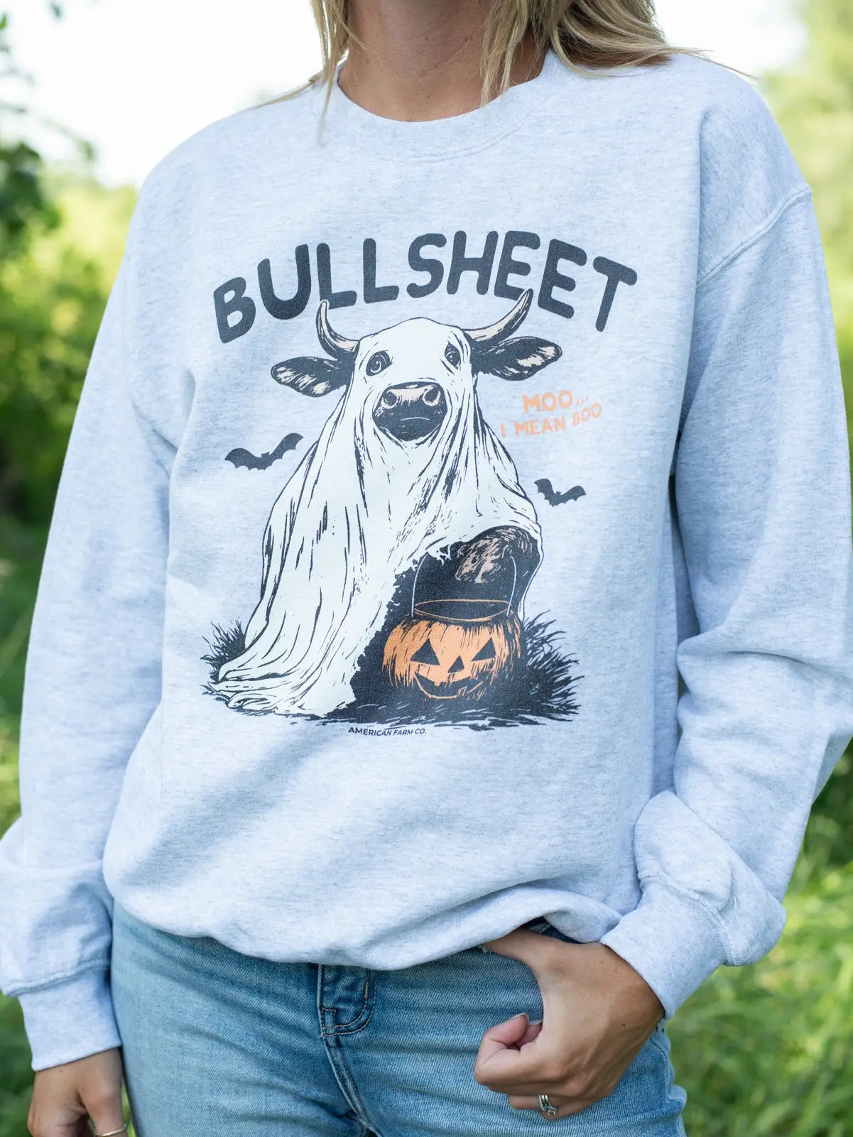 Fall 'bullsheet' Halloween Graphic Crewneck Sweatshirt