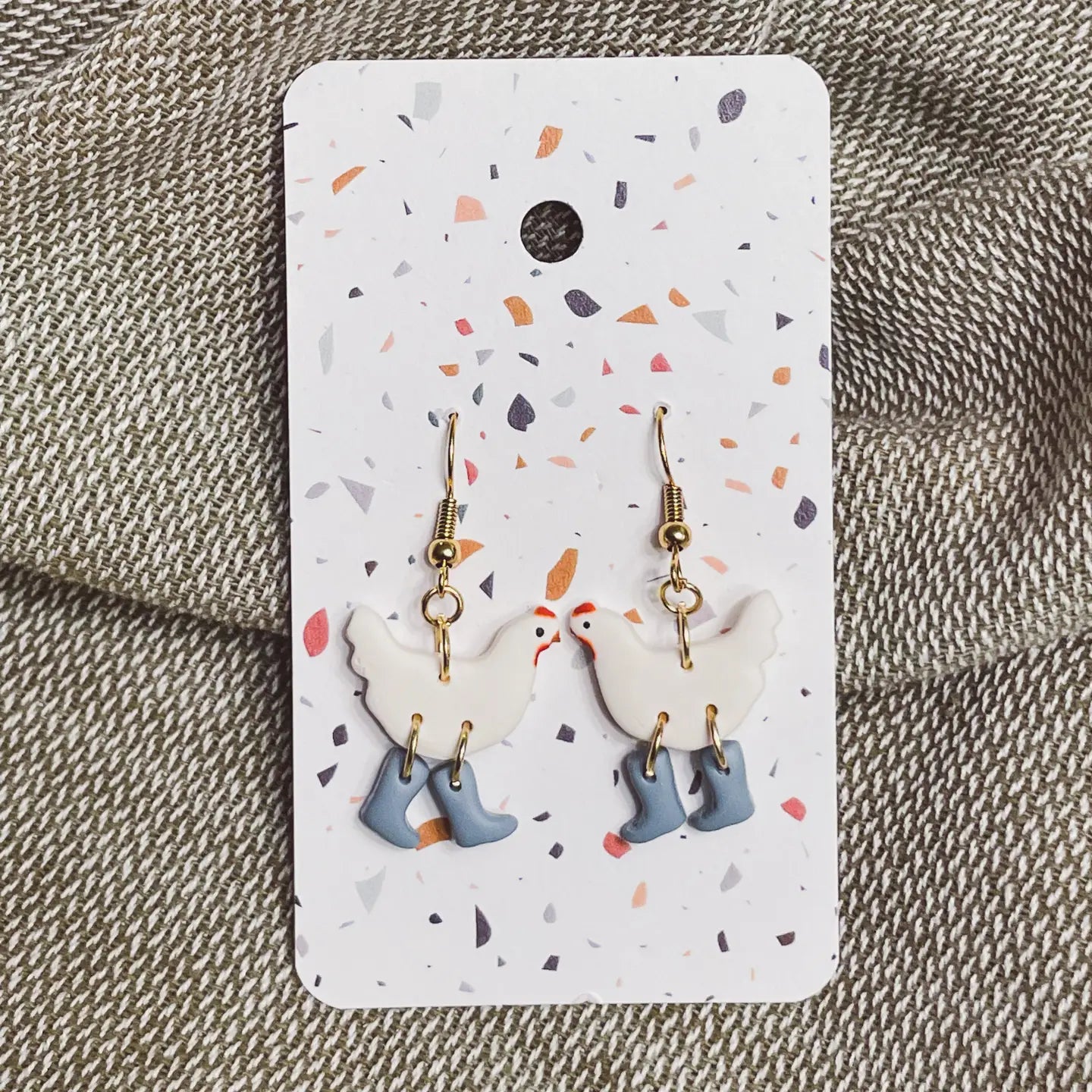 Chickens with Boots Earrings