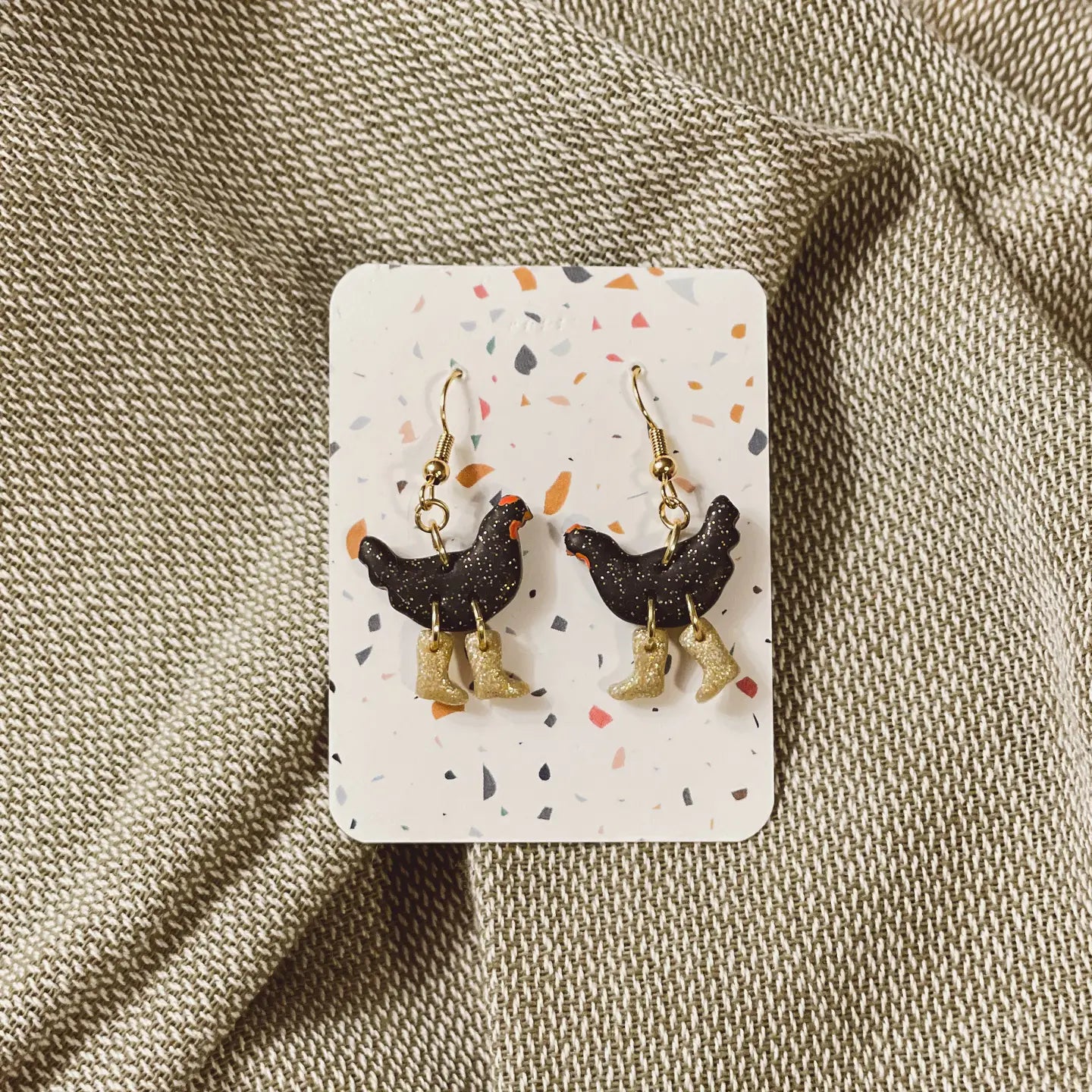Chickens with Boots Earrings