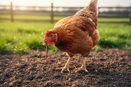 Pasture-raised hen foraging outdoors — why pasture-raised eggs are more nutritious