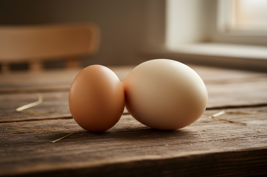Backyard chicken showing signs of protein deficiency — feather loss and poor condition