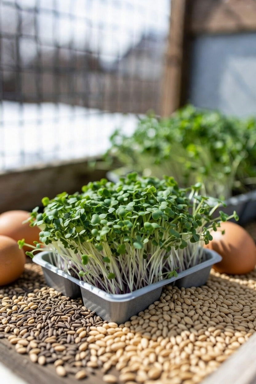 Urban Meadows Non-GMO Sprouting Seed Mix – Chicory, Wheat & Barley | Locally Sourced for Microgreens & Flock Fodder, 10g. One Serving