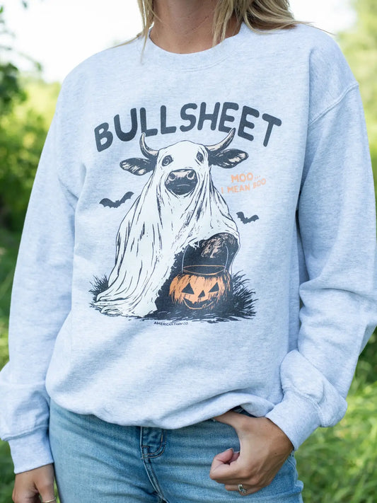 Fall 'bullsheet' Halloween Graphic Crewneck Sweatshirt