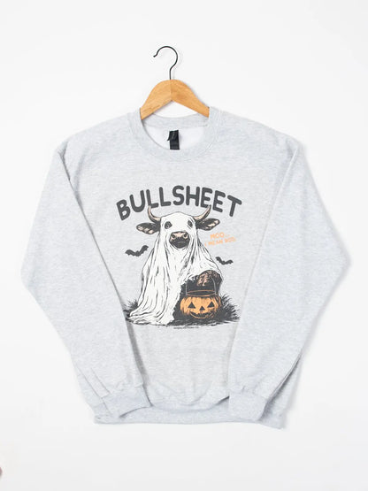 Fall 'bullsheet' Halloween Graphic Crewneck Sweatshirt