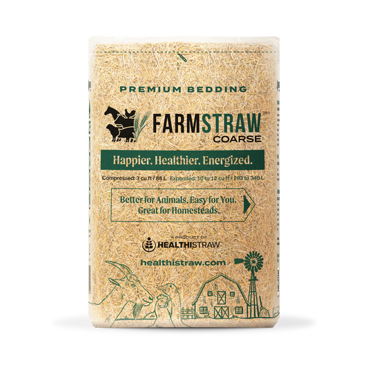 FarmStraw by HealthiStraw – Coarse-Cut non-GMO Wheat Straw Bedding