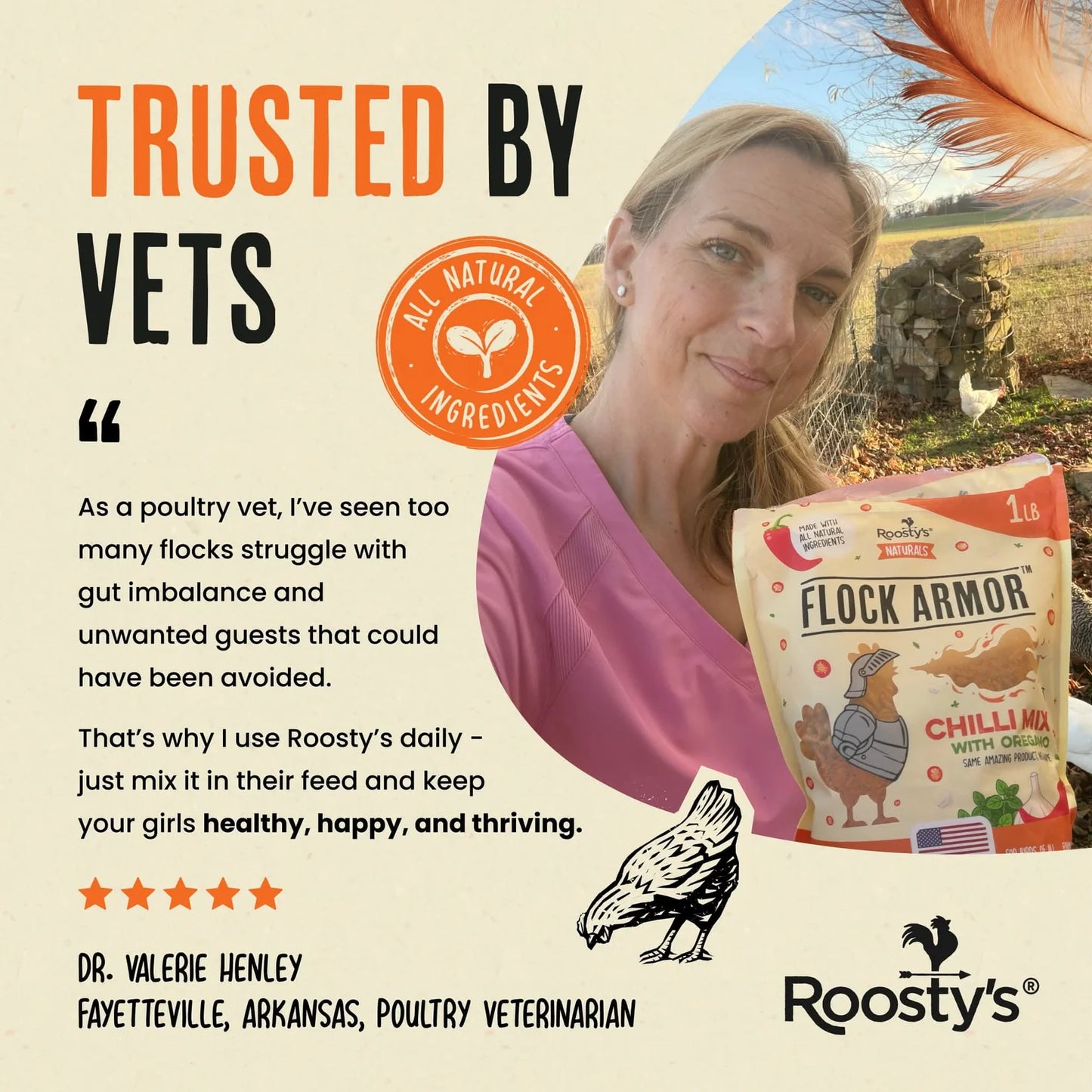 Roosty's Flock Armor Daily De-Worm & Gut Health 1lb Bag