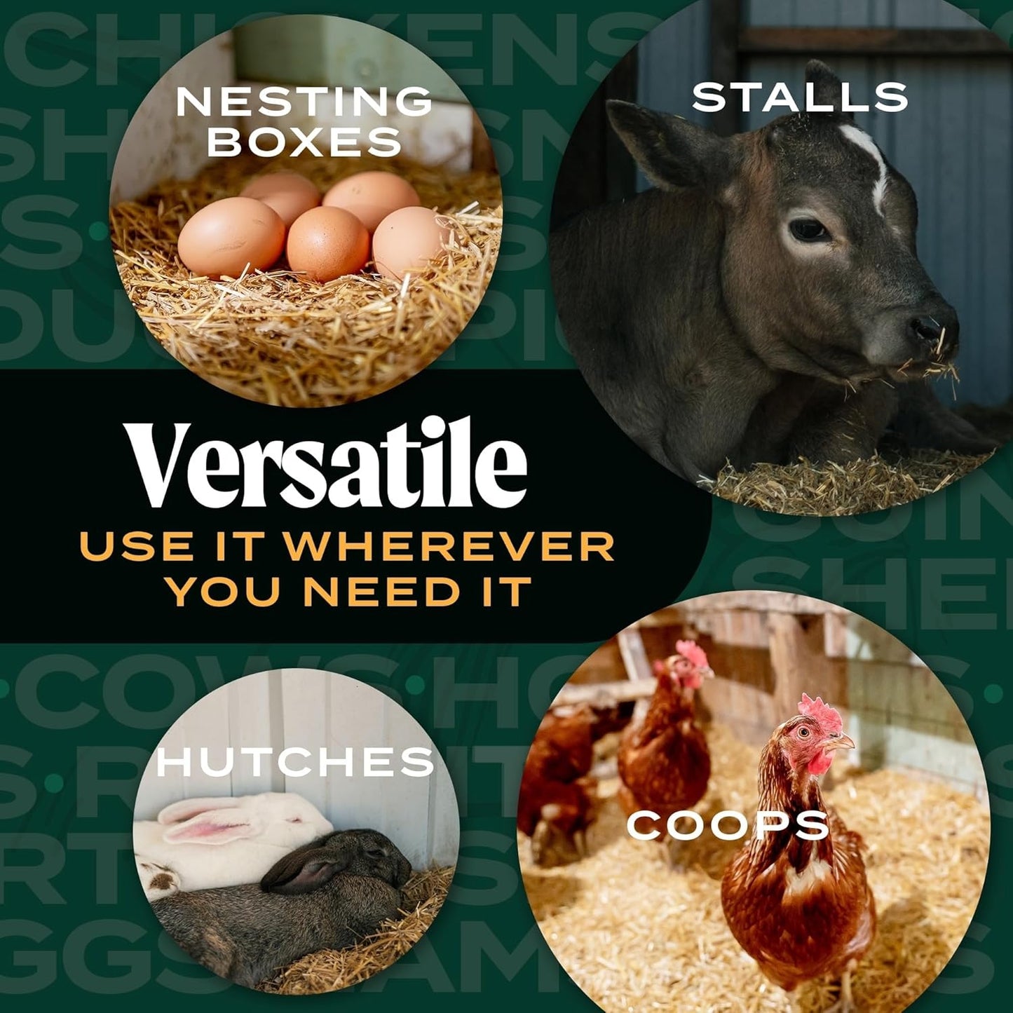FarmStraw by HealthiStraw – Coarse-Cut non-GMO Wheat Straw Bedding