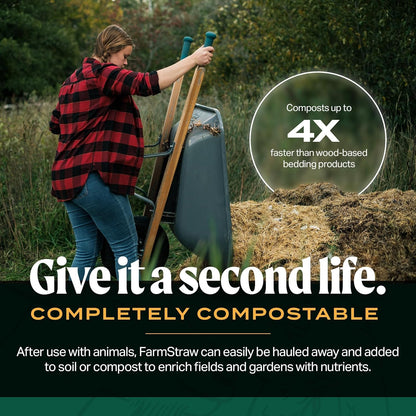 FarmStraw by HealthiStraw – Coarse-Cut non-GMO Wheat Straw Bedding