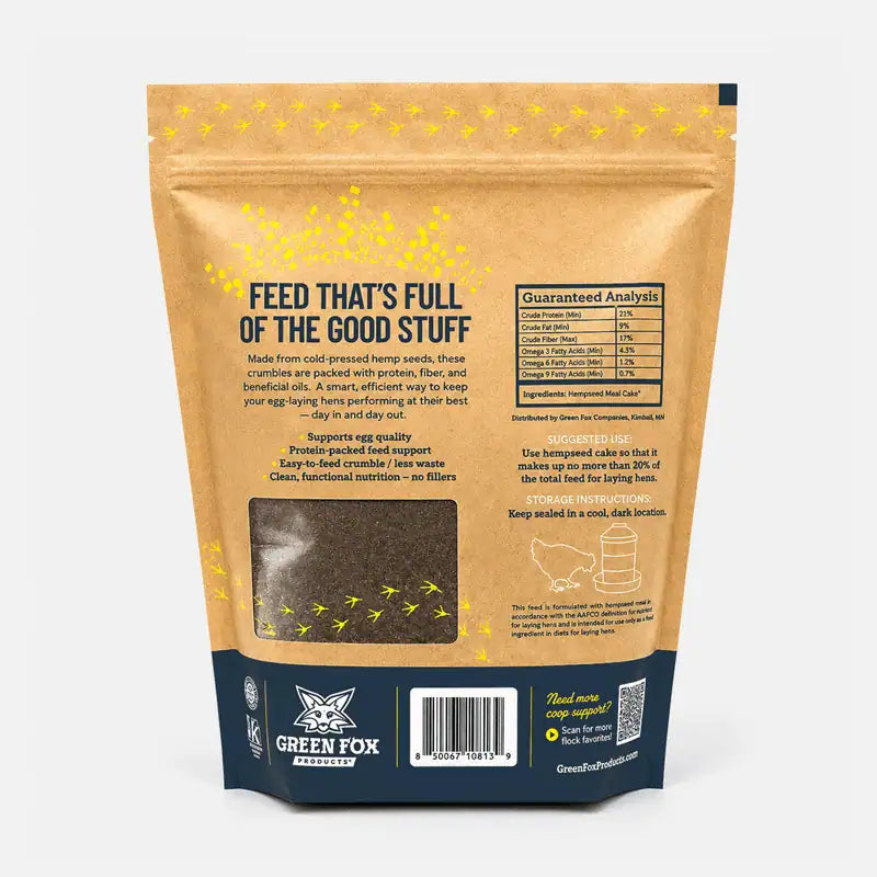 Green Fox Hempseed Cake Crumbles 4lb Bag