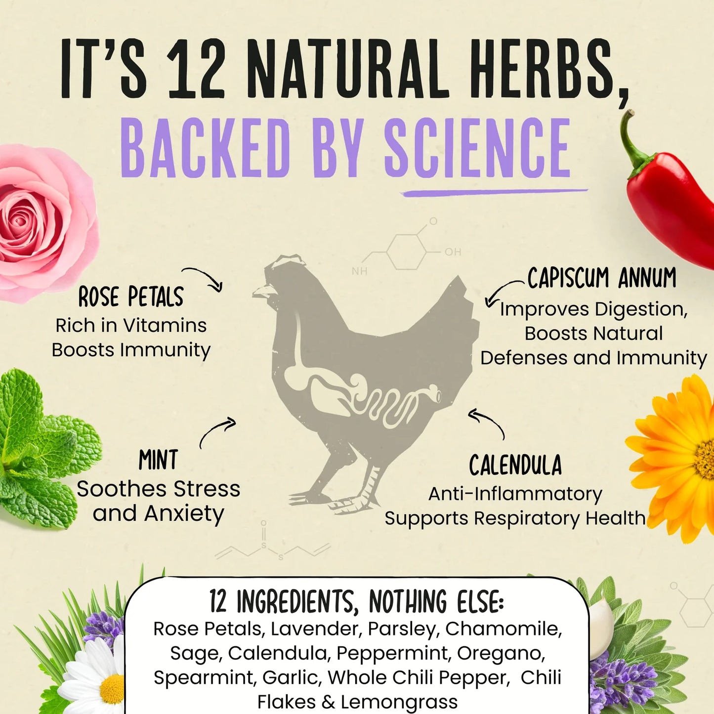 Roosty's Nesting Herbs - Pest Repellent For Coops 1lb Bag