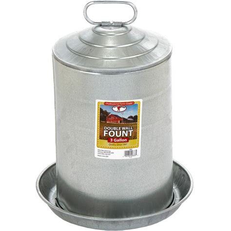 LITTLE GIANT - Chicken Fount Drinker, Galvanized, 3 Gallon image 0