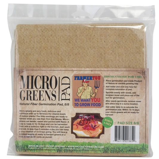 FarmerYou Microgreens Replacement Germination Pads – 4-Pack MagniMoist Natural Fiber Pads | For 10x10 Kitchen Grow Kit