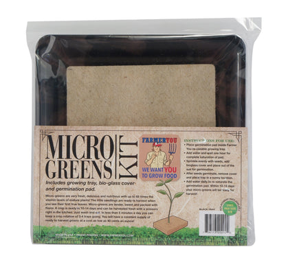FarmerYou Micro-Green Kitchen Grow Kit – Reusable Tray, Natural Germination Pad & Clear Cover | Easy No-Dirt Microgreens